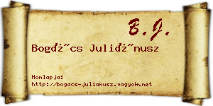 Bogács Juliánusz névjegykártya